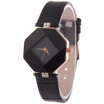 JBS Jam Tangan Wanita Fashion Faux Leather Luxury Women Analog Quartz Wrist Watch - Black