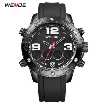 [100% Genuine]WEIDE Sport Watch Black LED Back Light Auto Date Display Quartz Digital Outdoor Men Military Watches - intl