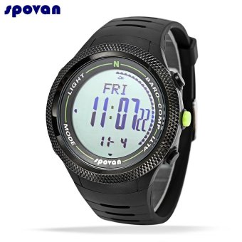 Spovan Leader2P Outdoor Digital Watch Altimeter Weather Forecast Compass Barometer 5ATM Wristwatch (White) - intl