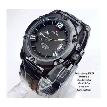 Swiss Army Limited Edition Free Leather Strap - Hitam - Stainless - SA 0360 7169 BL RD