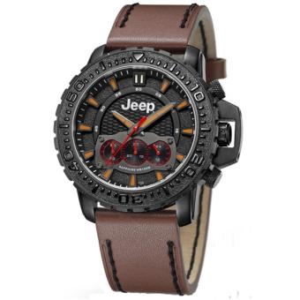 Jeep Grand Cherokee Series JEEP JPG91002 Chronograph Men's Watch Black Red Brown Leather