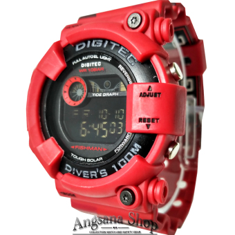 Digitec Dg2089 - Jam Tangan Sporty Fashion Army Serial Fishman Pria dan Wanita - Digital Waterresist - Limited Edition Rubber - (Merah Camo)