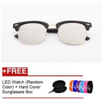 Polarized Classic Half Frame Semi-Rimless Rimmed Sunglasses - intl