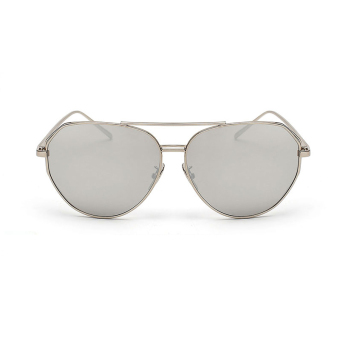 Women's Eyewear Sunglasses Women Mirror Aviator Sun Glasses Silver Color Brand Design