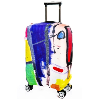 FLORA Stretchable Elasticy 22-24 inch Waterproof Stretchable Suitcase Luggage Cover to Travel- palette Desgin - intl