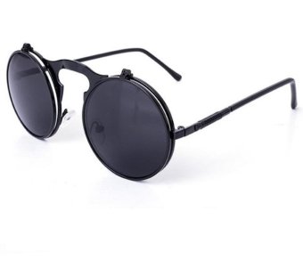 JOOX Womens Girls Sunglasses UV400 Protection Metal Frame Vintage Retro Black Frame+Free glasses case(Not Specified Black) - (Intl)