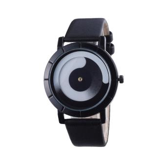 coconie Fashion Simple And Creative Trends Couple Lovers Black Strap Watch - intl