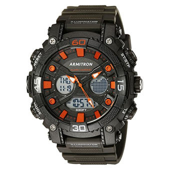 Armitron Sport Men's 20/5108ORG Orange Accented Analog-Digital Chronograph Black Resin Strap Watch (Intl)