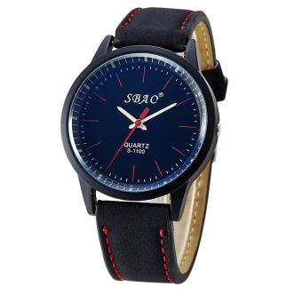 SBAO Fashion Personality Trends Symphony Mirror High-grade Business Belt Watch red - intl