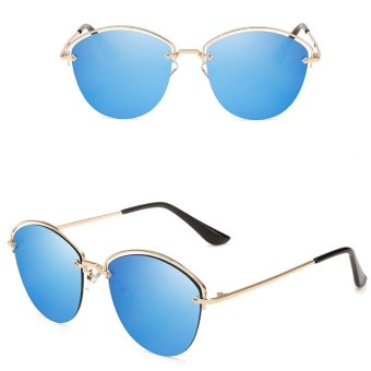 JINQIANGUI Sunglasses Women Irregular Blue Color Polaroid Lens Titanium Frame Driver Sunglasses Brand Design - intl