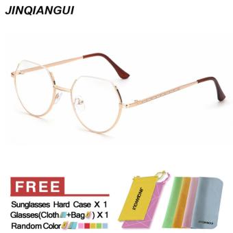 JINQIANGUI Fashion Glasses Frame Half Frame Glasses Gold Frame Glasses Titanium Frames Plain for Myopia Men Eyeglasses Optical Frame Glasses - intl