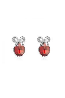 HKS HKS84475Qs Small Wall Austria Crystal Earrings Crystal Red Rock