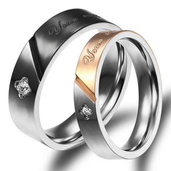 Titanium Cincin Couple - Awaken Love Ring - Gold-Black
