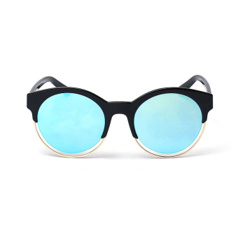 Women's Eyewear Sunglasses Women Retro Cat Eye Sun Glasses Blue Color Brand Design (Black/Blue)