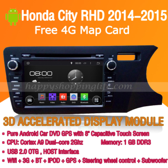Android Car Stereo DVD GPS Navigation Radio Wifi 3G for Honda City RHD 2014-2015