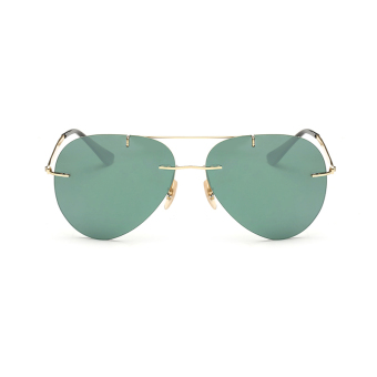 Mbulon Women Sunglasses Polarized Mirror Shield Sun Glasses Green Gold Color Brand Design (Intl)