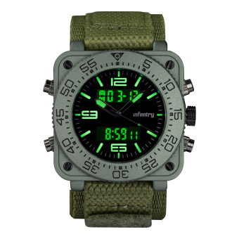 INFANTRY Mens Digital Quartz Wrist Watch Chronograph Military Heavy Duty Nylon