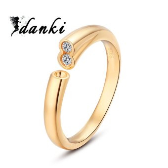 Danki Jewelry 14K Gold Plated Wedding Band Ring Women Adjustable Finger Ring