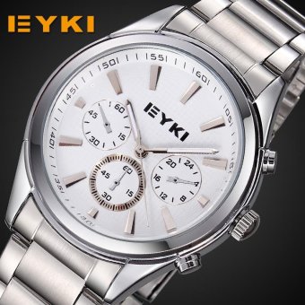 kobwa new fashion quartz watch luxury brand EYKI Waterproof s masculinos s femininos de marca famous (women silver white) - intl