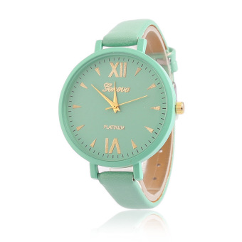 New GENEVA C11 The fine leather watch selling Geneva fashion quartz watches(Light green) - intl