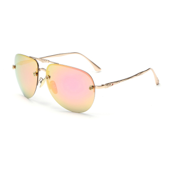 Women's Eyewear Sunglasses Women Aviator Sun Glasses Pink Color Brand Design (Intl)