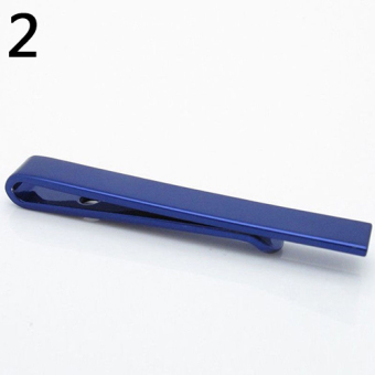 Bluelans Men Simple Necktie Tie Bar Clip Clamp Pin Wedding Business Gift (Blue) - intl