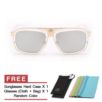 Men's Eyewear Sunglasses Men Square Sun Glasses Mirror Silver Color Brand Design High Quality (Intl)