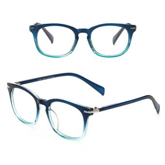 JINQIANGUI Fashion Glsses Frame Square Glasses Blue Frame Glasses Plastic Frames Plain for Myopia Women Eyeglasses Optical Frame Glasses - intl