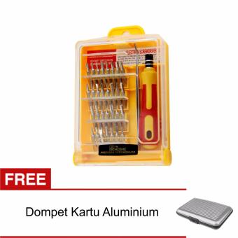 Lanjarjaya Obeng Set Multifungsi 32 in 1 - Precision Screwdriver Professional Repair Tool Kit + Dompet Kartu