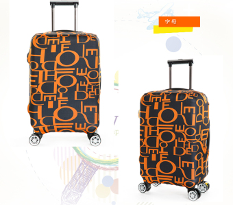 FLORA Stretchable Elasticy 22-24 inch Waterproof Suitcase Luggage Cover to Travel-Letter - intl