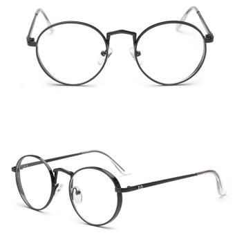 JINQIANGUI Glasses Frame Men Round Retro Titanium Eyewear Grey Color Spectacle Frames for Nearsighted Glasses - intl