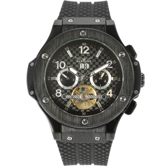 Jargar Men Mechanical Dress Watch Tourbillon Automatic Wristwatch Black Leather Strap Gift Box JAG228M3B2 Black