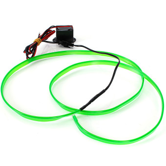 UJS 2M Flexible Car EL Wire Neon Light Dress Party Dance Festival With Controller Green