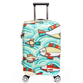 FLORA Stretchable Elasticy 18-20 inch Waterproof Stretchable Suitcase Luggage Cover to Travel- thin fish