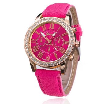 CE new Geneva diamond three-belt watch Europe and the United States jewelry ladies watch multi-color optional Europe and the United States explosive fashion single product watch selling single product round Red dial with Red dial - intl