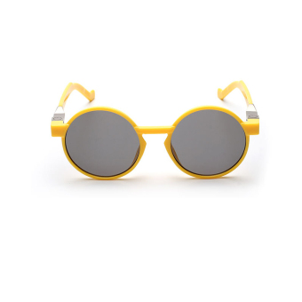 Mbulon Sunglasses Women Mirror Retro Round Sun Glasses Silver Yellow Color Brand Design