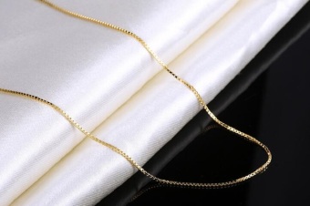 18K Gold Box Chain Necklace Sterling Silver Chains Matching Pendant Necklace