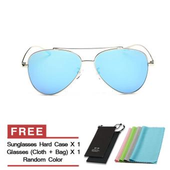Sunglasses Polarized Men Mirror Butterfly Sun Glasses SkyBlue Color Brand Design (Intl)