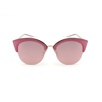 Sunglasses Women Mirror Oval Sun Glasses BarbiePink Color Brand Design
