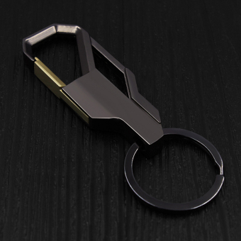 Pria logam gantungan kunci hadiah kreatif mobil Ring gantungan kunci Keyfob aksesoris hitam - International