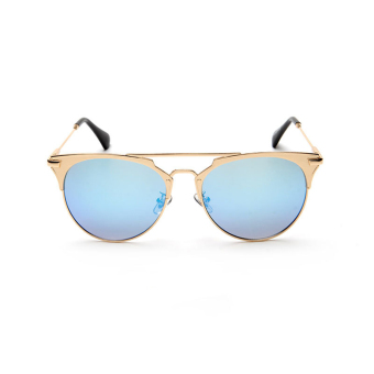 Sun Sunglasses Women Mirror Sun Glasses Blue Color Brand Design (Intl)