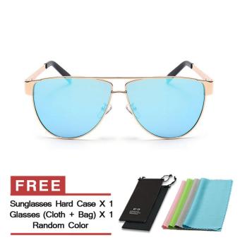 Women's Eyewear Sunglasses Women Mirror Sun Glasses Blue Color Brand Design (Intl)