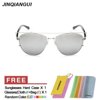 JINQIANGUI Women's Eyewear Sunglasses Women Polarized Oval Sun Glasses Silver Color Brand Design - intl