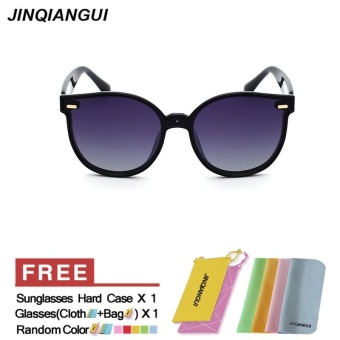 JINQIANGUI Sunglasses Women Cat Eye Retro Plastic Frame Sun Glasses Grey Color Eyewear Brand Designer UV400 - intl
