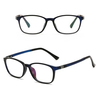 JINQIANGUI Fashion Glsses Frame Rectangle Glasses Blue Frame Glasses Plastic Frames Plain for Myopia Men Eyeglasses Optical Frame Glasses - intl