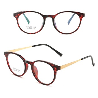JINQIANGUI Fashion Glsses Frame Vintage Retro Round Glasses Red Frame Glasses Plastic Frames Plain for Myopia Men Eyeglasses Optical Frame Glasses - intl