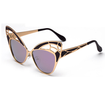 Women's Eyewear Sunglasses Women Mirror Cat Eye Retro Sun Glasses Purple Color Brand Design (Intl)