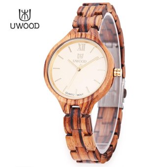 UWOOD UW - 1003 Female Wooden Quartz Watch Daily Water Resistance Nail Shape Scale Wristwatch - intl