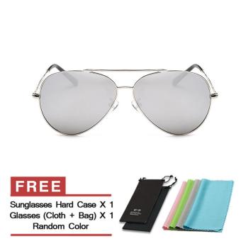 Sunglasses Polarized Women Mirror Shield Sun Glasses Silver Color Brand Design (Intl)