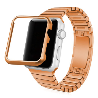 Bandmax Watch Band for Apple Watch 42MM Rose Gold Plated With Case Gift Fashion Accessories (Rose Gold)